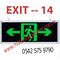 SAĞA+SOLA KOŞAN ADAM - ÇİFT TARAFLI IŞIKLI EXIT ÇIKIŞ LEVHASI - EXIT 14