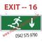 MEDİVEN AŞAĞI KOŞAN ADAM - ÇİFT TARAFLI IŞIKLI EXIT ÇIKIŞ LEVHASI - EXIT 16