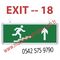 YUKATI YÖN KOŞAN ADAM - ÇİFT TARAFLI IŞIKLI EXIT ÇIKIŞ LEVHASI - EXIT 18