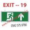 YUKARI OK + KOŞAN ADAM - ÇİFT TARAFLI IŞIKLI EXIT ÇIKIŞ LEVHASI - EXIT 19