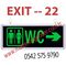 BAY/BAYAN + WC - ÇİFT TARAFLI IŞIKLI EXIT ÇIKIŞ LEVHASI - EXIT 22