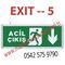 SAĞA KAPIYA KOŞAN ADAM - IŞIKLI EXIT ÇIKIŞ LEVHASI - EXIT 5